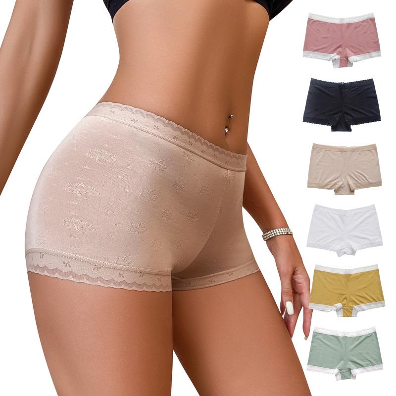 Girls' Mid-Waist Anti-Wrinkle Boxer Briefs - Summer Solid Color Shorts