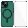 For iPhone 13 6.1 inch Case Compatible with MagSafe WANLONFENG QB Series PC TPU Phone Cover with Screen Film
