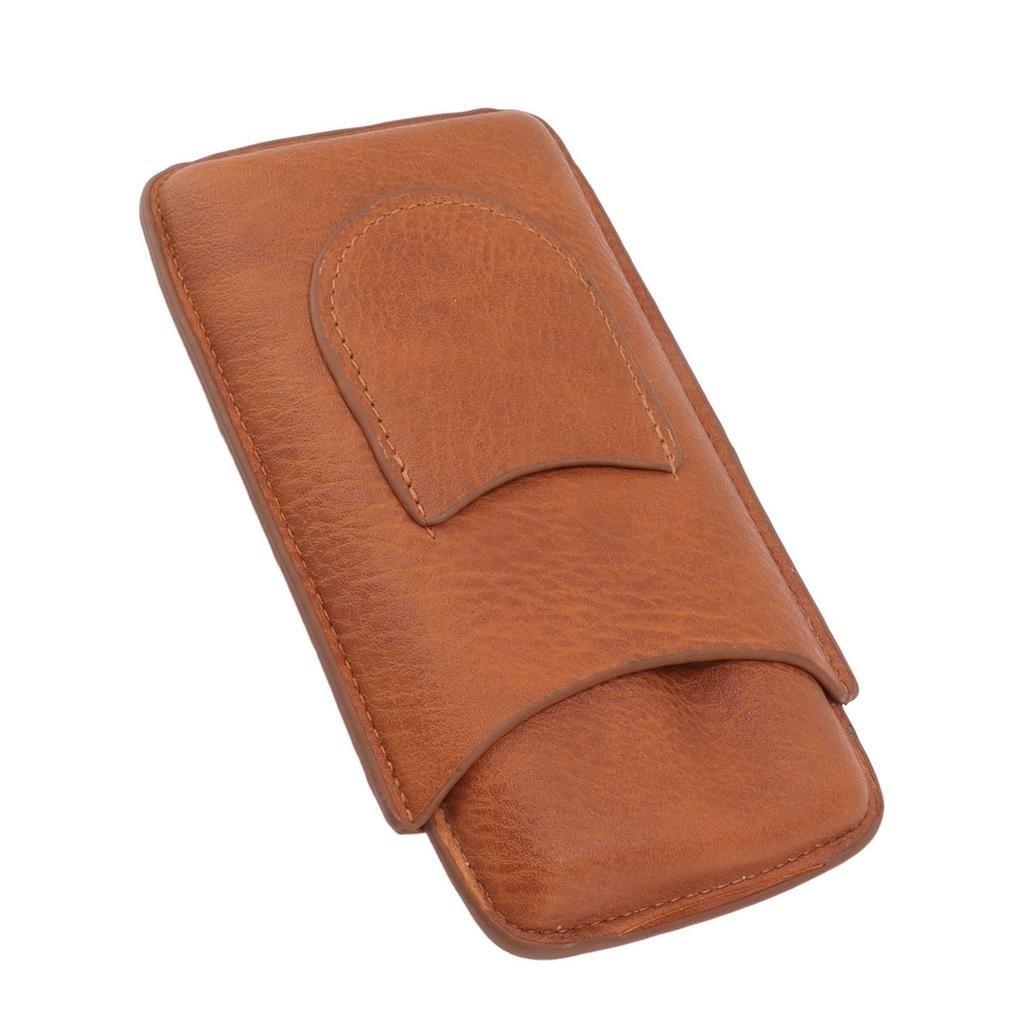 3 Fingers Cigar Case Artificial Leather Waterproof Portable Travel Cigar Box for Outdoor Business
