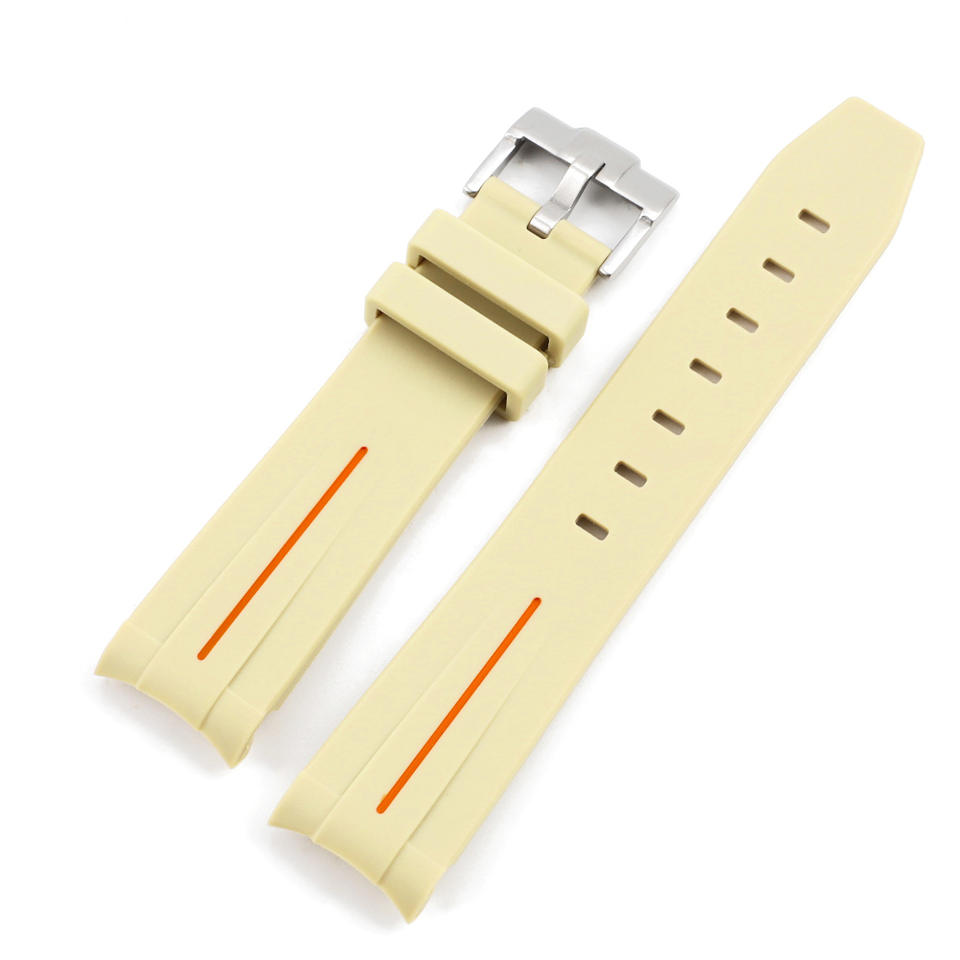 Curved Interface Rubber Watch Strap 20mm Men Women Waterproof Sports Watch Band for Moonswatch Watchband Watch Accessories
