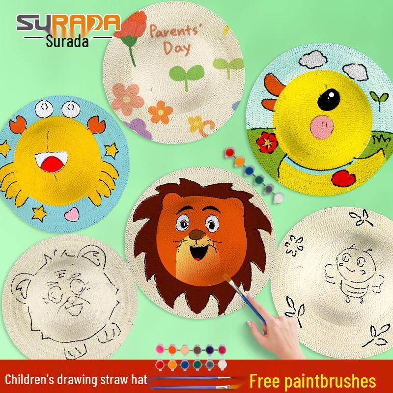 Kids DIY Drawing Straw Hat Kit