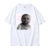 Porträt Meme Print T-Shirt Unisex Lustiges Internet-Meme Quadratisches Foto Grafik Rundhals Kurzarm Weiche Baumwolle Humor Lässige Oberteile