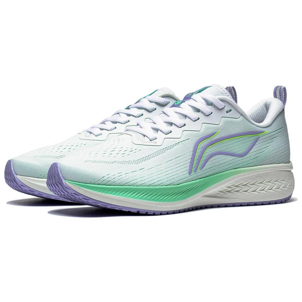 Li Ning Red Hare 6 Rutschfeste und abriebfeste Laufschuhe für Damen, niedrig geschnitten, weiß, grün, lila, ARMT016-13
