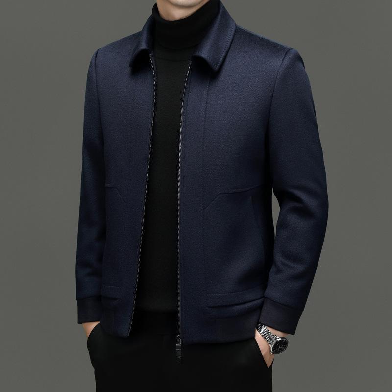 Men's High-End Cashmere & Mulberry Silk Wool Coat - Business Casual Lapel Jacket for Autumn/Winter