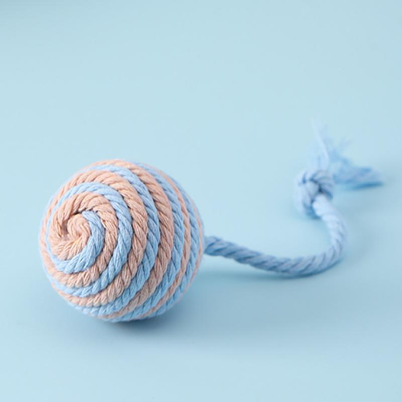 2026 Cat Colorful Cotton Rope Weave Ball Teaser Play Chewing Scratch Catch Toy Interactive Scratch Funny Chew Toy for Pet Cat Dog