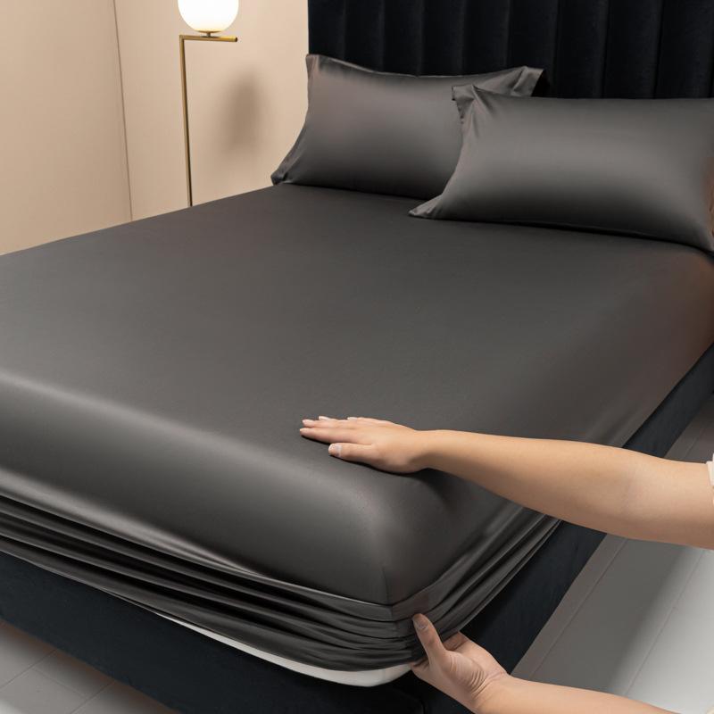 Neues Einzelbettlaken aus doppelsträngiger langstapeliger Baumwolle mit 100 Fäden, einfarbig, leichter Luxus-Matratzenschutzbezug