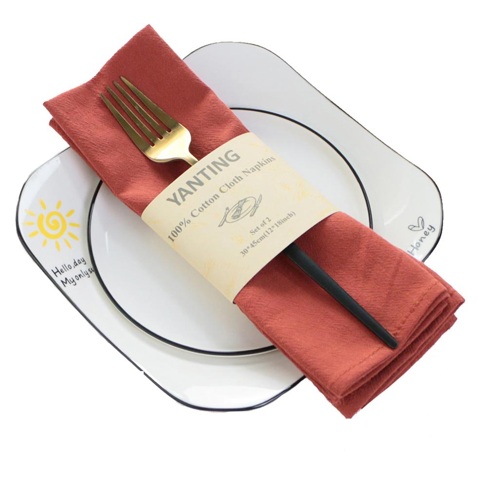 6 Pcs Serving Cloth Napkins 30x45cm Natural Cotton Fabric Serviette Kitchen Tea Table Towels for Wedding Decoration Baby Shower