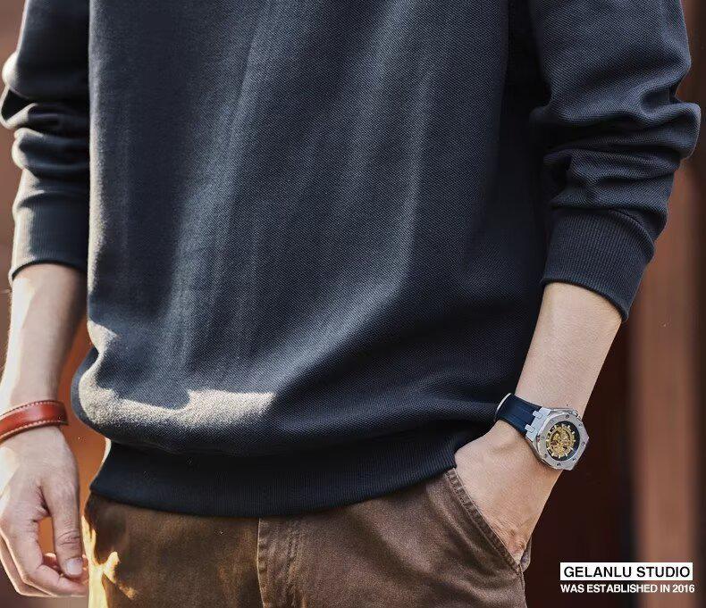2025 Spring/Autumn Korean Style Trendy Polo Collar Hoodie: Youthful Men's Fashion, Loose Fit, Casual Long Sleeve Top