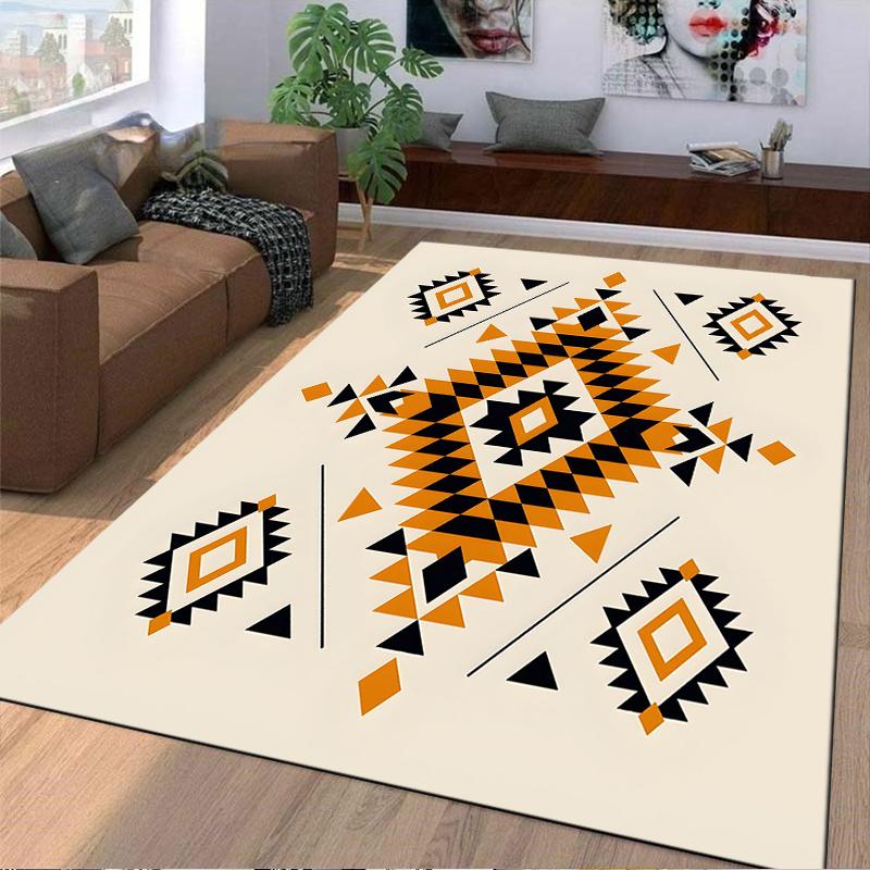 Geometric Tribal Pattern 3-Piece carpet Non-slip rug suitable for living room and bedroom sofas