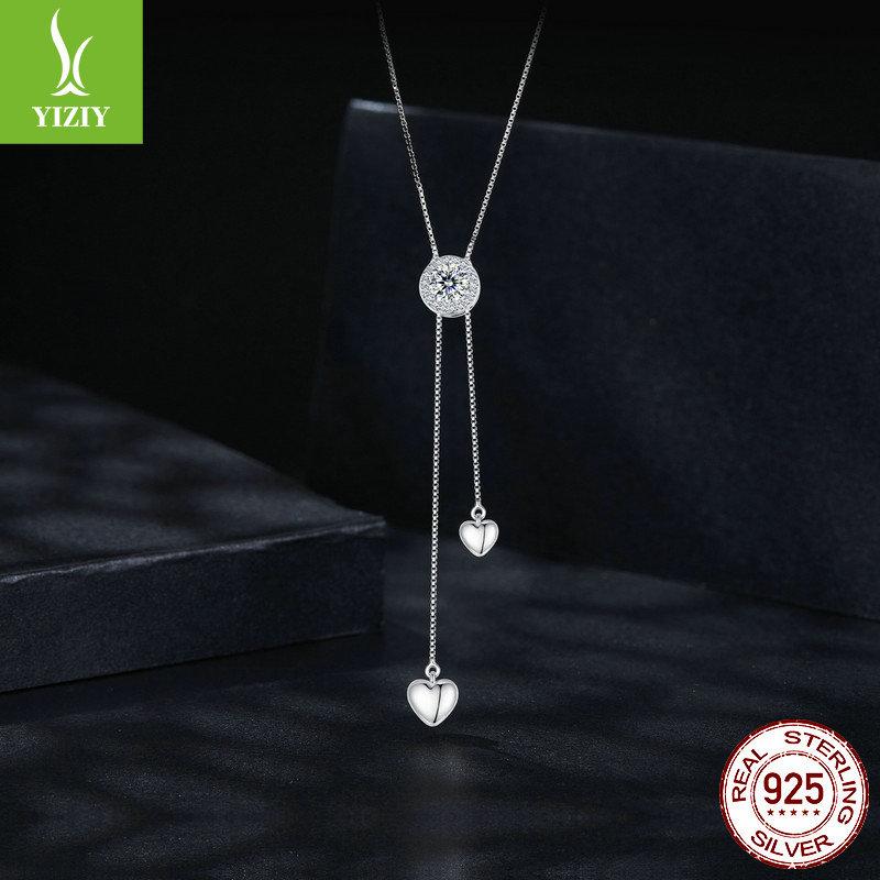 

Ожерелье с бахромой из сияющих муассанитов 50 пунктов, простая классическая высококачественная серебряная цепочка на ключицу S925