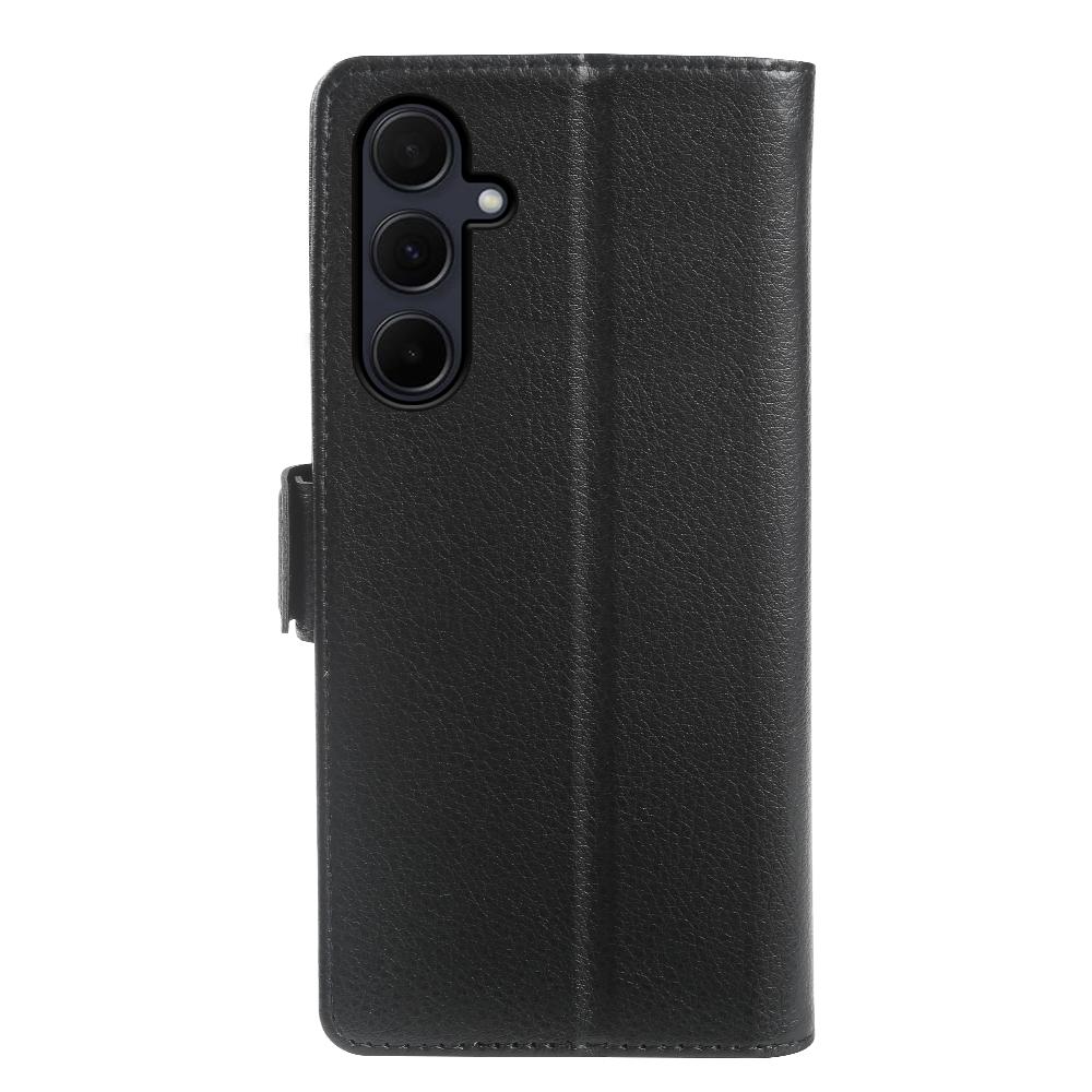 For Samsung Galaxy A35 5G Wallet Case with Dual Magnetic Clasp Litchi Textured Leather Flip Stand Phone Cover