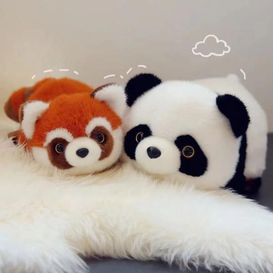 Yousheng Reversible Red Panda Plush Toy Soft Stuffed Animal for Kids Cuddling Companion Lightweight Decorative Pillow Gift for Birthday Christmas Play