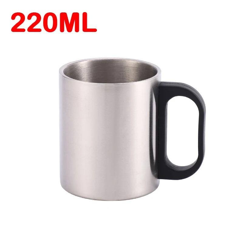 

220 300 мл чашка из нержавеющей стали для кемпинга, путешествий, карабина, крючка, ручки, кружка для воды, пикника, рюкзака, походов, портативная чашка для молока, дорожная кружка для отдыха на природе 220ml