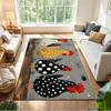 Colorful Chicken Art Pattern Non-Slip Home Carpet Design for Office Decor Living Room Bedroom Gift
