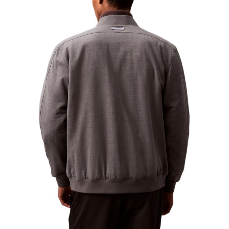 Calvin Klein Solid Color Baseball Collar Pilot Drop Shoulder Long Sleeve Jacket Men Jackets Charcoal 40EM513-QQE