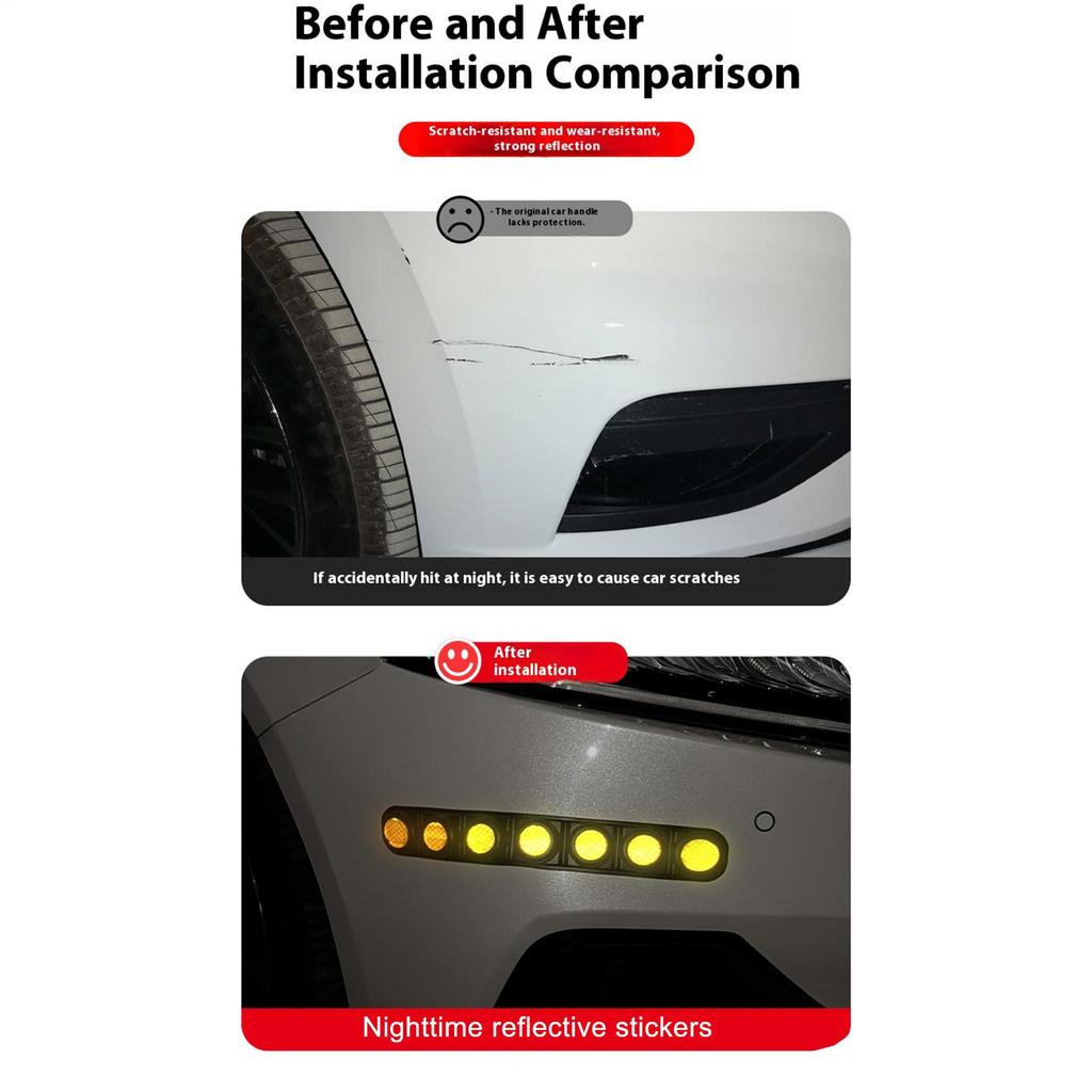 Reflective Decals For Cars 2 Pieces Foldable Exterior Accessories Safety Warning Reflective Stickers For Car SUV Truck