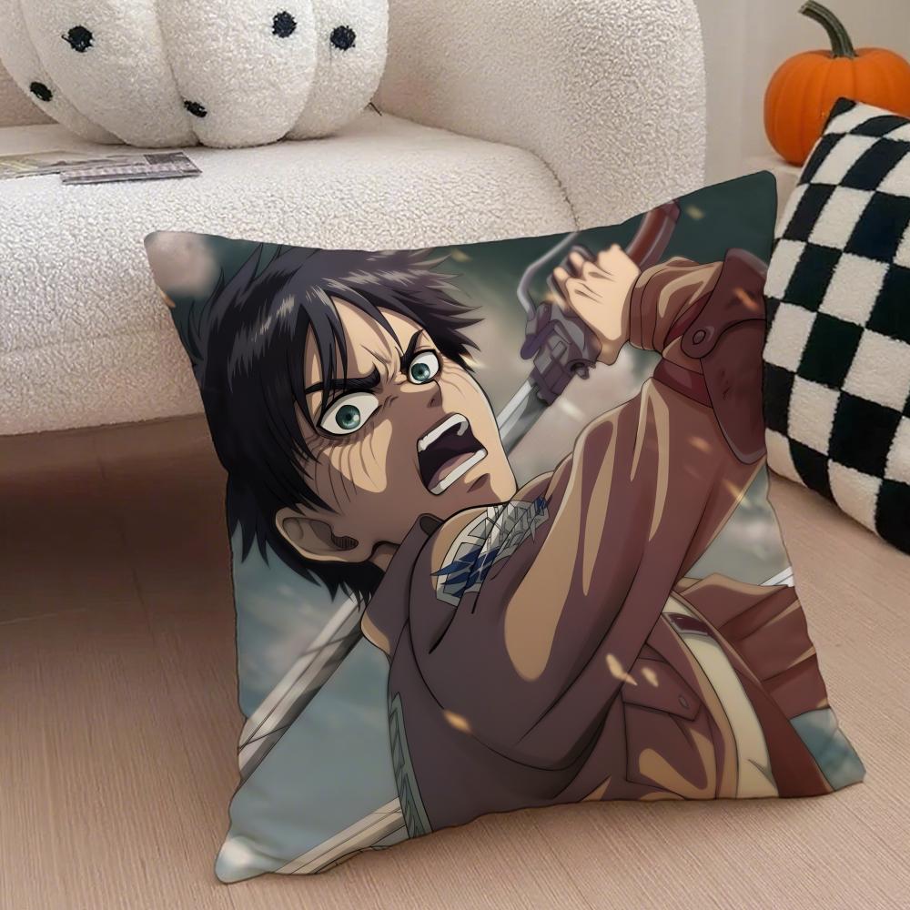 AAttack on Titan Cushion Cover Linen Pillow Case Soft Breathable Protective Couch Room Decoration
