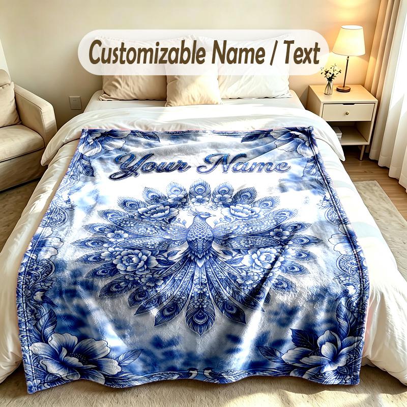 Tema Jardim Florido Manta Macia Personalizada Nome Personalizado Impressão de Texto Manta Quente Decoração de Sofá de Casa Quarto