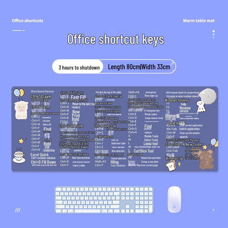Extra Large Heated Mouse Pad - Winter Office Desktop Hand Warmer for Students and Computer Users