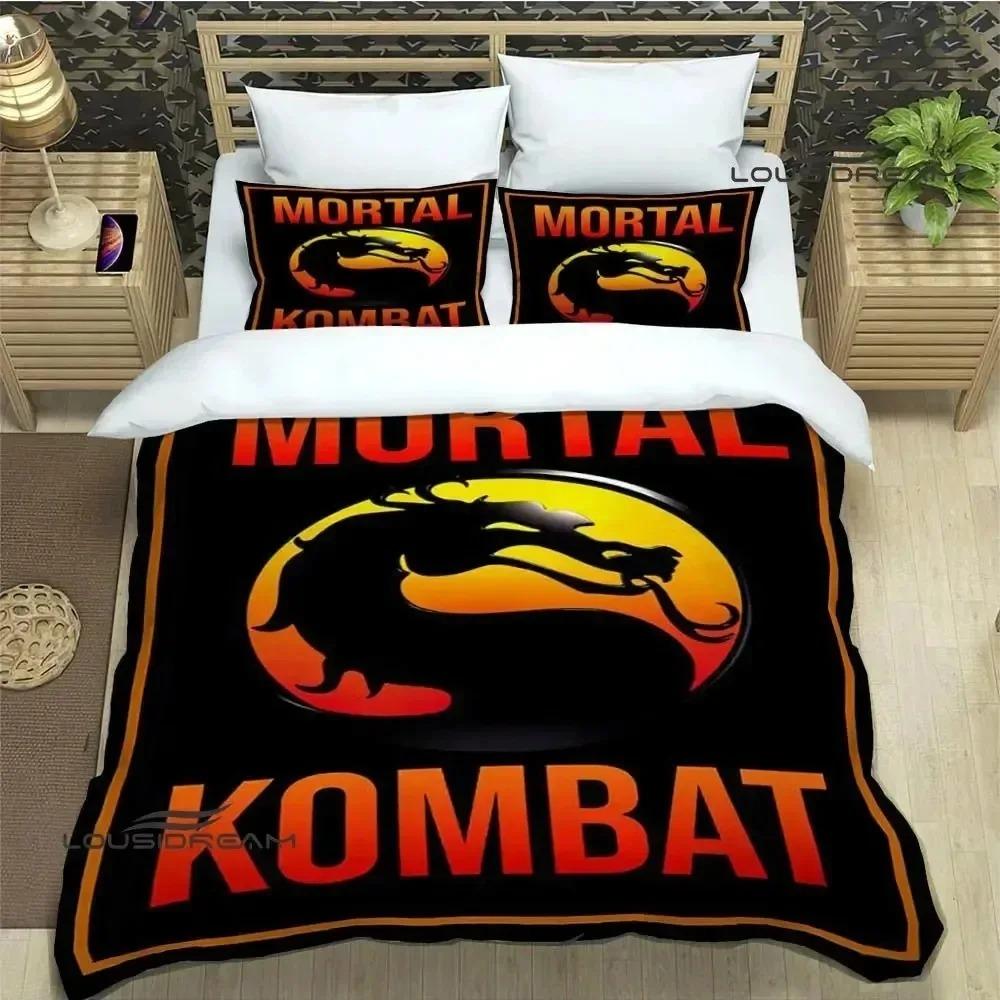 

Мультяшні постільні комплекти Mortal Kombat Вишуканий набір приладдя Підковдра Комплект ковдри для ліжка Постільна білизна Розкішний подарунок на день народження EU SuperKing 260x220
