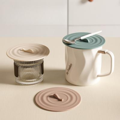 Silicone Cup Lids 10cm Flexible Mug Covers Hot Cups Lid Coffee Tea Coaster High-Temperature Resistant Coaster Dustproof Cup Lids