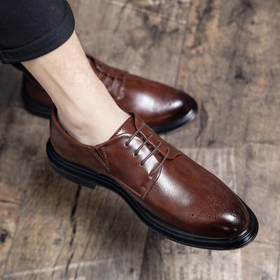 Herrskor i läder för affärer Klänning Promenad Nya Lätta Andningsbara Casual Loafers Läderskor Svarta Herrskor Stor Storlek46