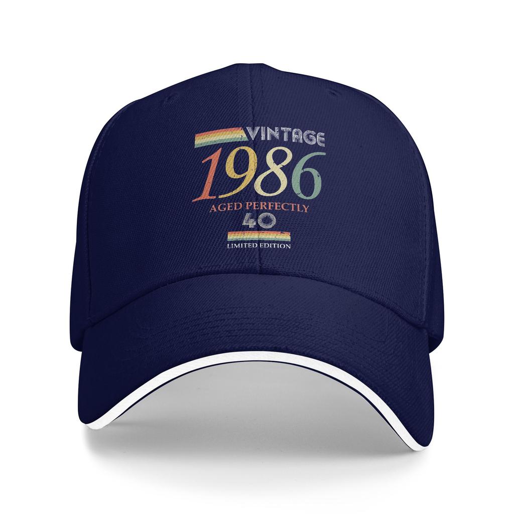 Vintage 1986 40th Birthday Aged Perfectly Gift Casual Baseball Cap Summer Trucker Hat Skate Hip Hop Hats Trendy Baseball Caps
