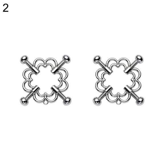 1 par metall brystvorteklemme Justerbar brystklemme Hollow Out Design Voksen sexleketøy