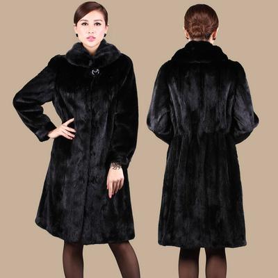 Cappotto da donna in visone imitazione autunno e inverno Cappotto caldo grande medio e lungo
