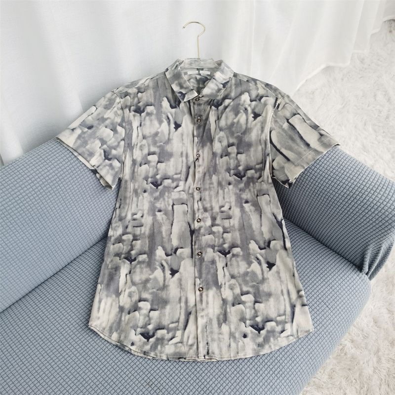 

Мужская рубашка из тутового шелка Новинка Тан Ци Прилавок Оригинальный товар Тяжелый шелк Мужская рубашка Шелк Тутовый атлас Мужская одежда Light gray 40 yards/170