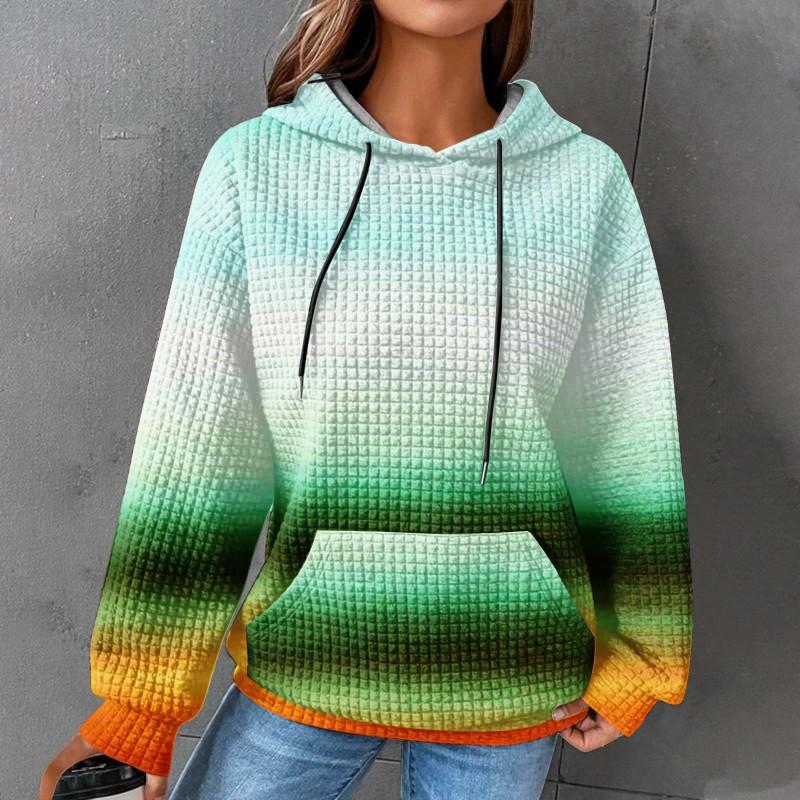 3D Printed Checkered Oversized Sweatshirt Women Streetwear Casual Crewneck Long Sleeve Top S-5XL
