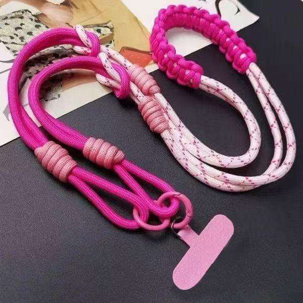 

INS Style Dual-Color Crossbody Phone Lanyard with Wrist Strap, Multi-Functional and Detachable Neck Strap for Travel.