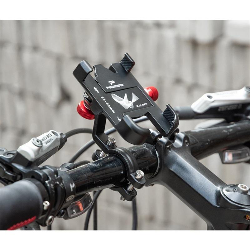 Fahrrad Handyhalterung Aluminiumlegierung Drehbar Vorne und Hinten Verstellbar Elektrofahrrad Handyhalterung Fahrradzubehör