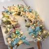 Encrypted Snowing PE Rattan Garland with Flocked Snow for Window & Wall Hanging