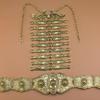 Vintage Caucasus Women Belt Breastplate Sets Metal Chain Adjustable Length Russian Relief Patterns Robe Decoration