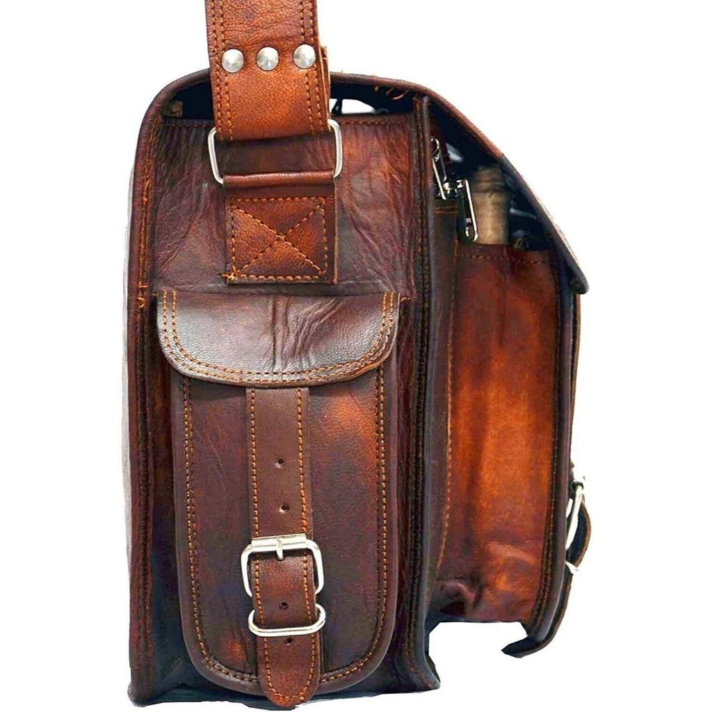 Handmade Briefcase Bag Satchel Men's Very Lightweight Leather Laptop Messenger