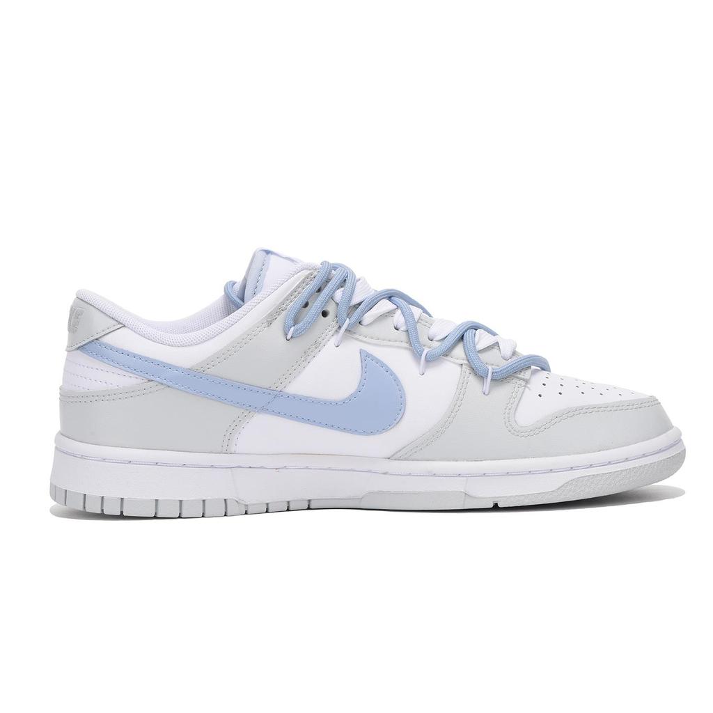 Nike Dunk Leather Coverage Slip Resistant Impact Resistant Abrasion Resistant Low top Skateboard Shoes Men's Gray Blue DV0831-101(Team59-)