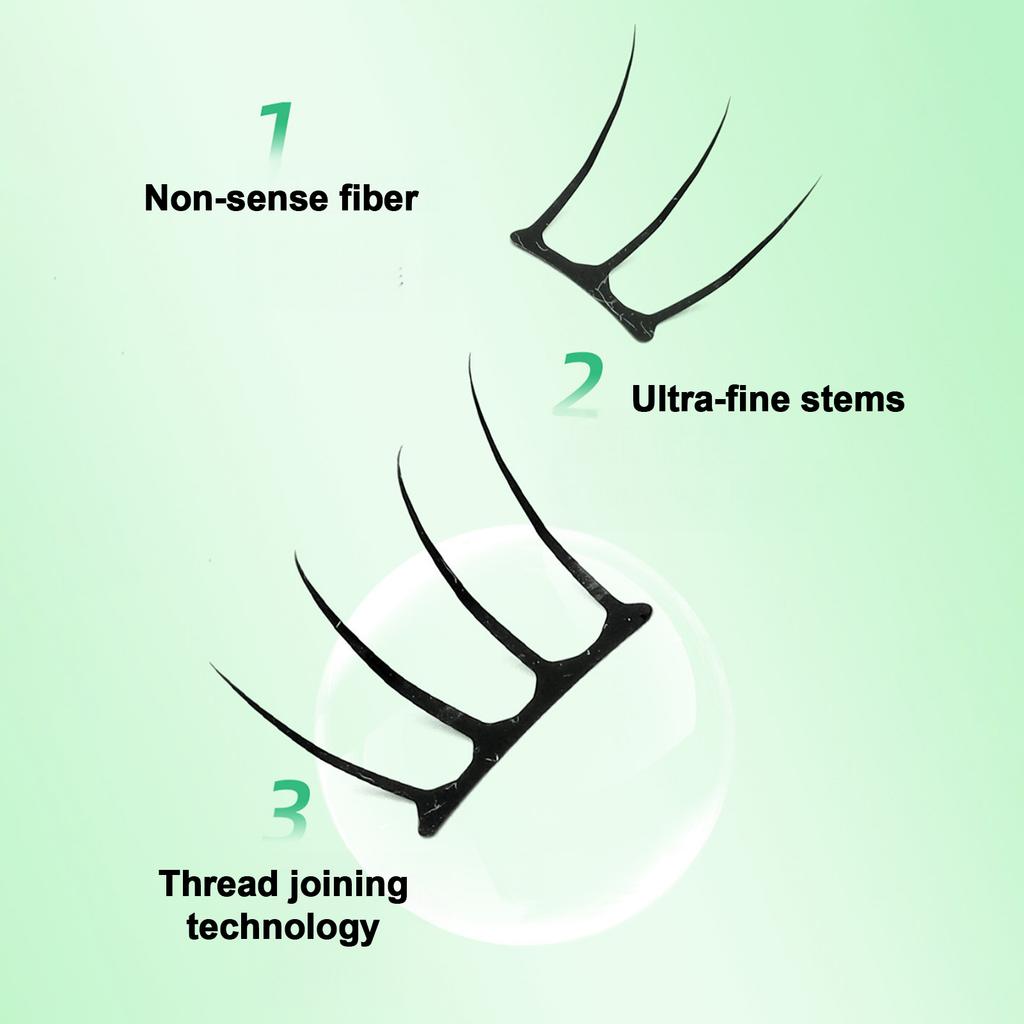 6/10 Rows Natural Manga False Eyelashes Korean Reusable Eyelashes Extension Individual Lashes Clusters Glue/No Glue Style