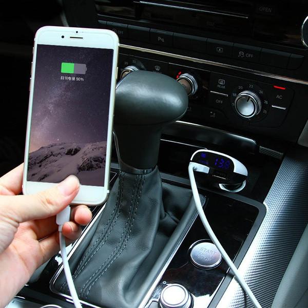 Car Charger With Led Voltage Current Display Dual Usb Fast Charging For Travel And Commuting