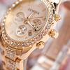 GENÈVE Genève Montre Diamant Trois Yeux Bracelet Acier Calendrier Montre Mode Féminine Loisir Montre Mécanique