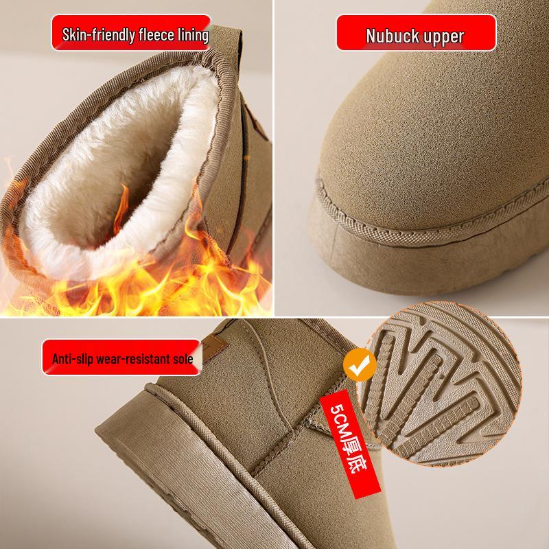 Women's 2023 Fur-Lined Waterproof Snow Boots: Thick Sole & Warm Cotton Design