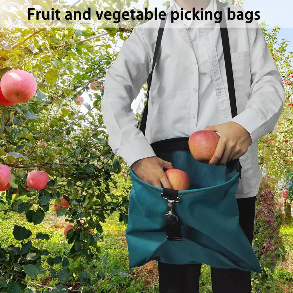 Waterproof Fruit Picking Apron Bag Large Capacity GardenVegetable Harvesting Bag Adjustable Shoulder Pouch for Home Garden