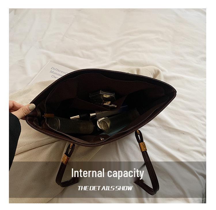 Vintage Large-Capacity Women's Tote Bag 2026 – High-Quality, Fashionable Single Shoulder Bag