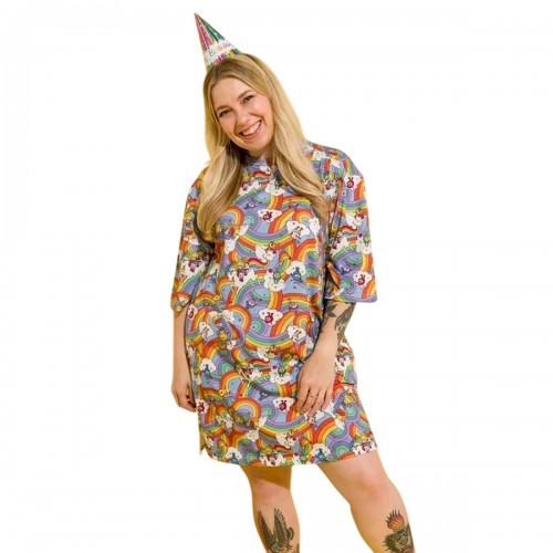Dámské/Dámské tričkové šaty s celoplošným potiskem Rainbow Brite