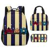 Classic Popular Funny Alphabet Lore 3D Print 3pcs/Set School Bags Travel Notebook Backpack Portable Lunch Bag Pencil Case