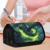 Large Capacity Pencil Pouch Featuring a Fantasy Dragon Design, Equipped with a Zipper. Ideal for School Use, This Durable Polyester Stationery Bag Can