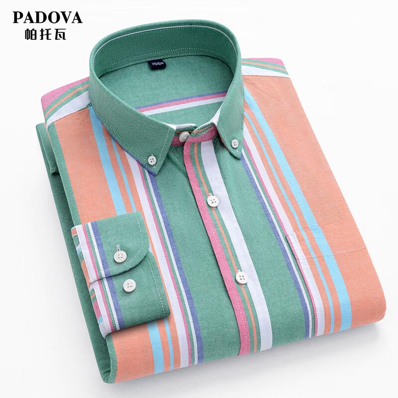 

Patova Men s 100% Cotton Oxford Stripe Long Sleeve Shirt 43
