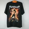 Unisex košile Bavlna Oversize Velká velikost Vintage 2002 Manowar Tour Tričko Warrior Of The World