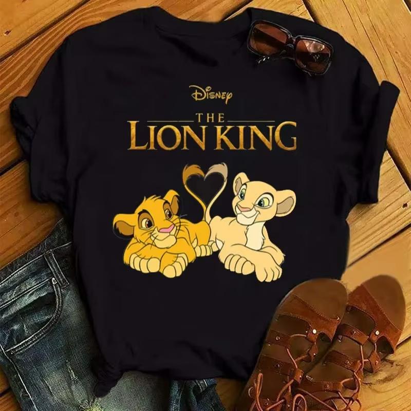 MINISO Hakuna Matata Disney Simba Lví král Tričko pro ženu Kawaii Trička Vtipné Harajuku Simba Unisex Tričko Dámské oblečení