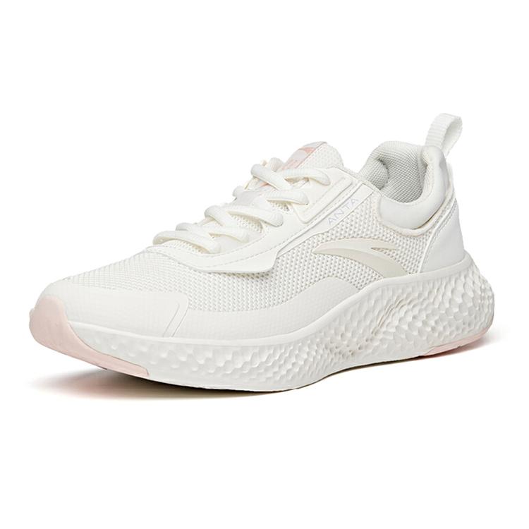 Anta Running Collection Cushioning Slip Resistant Abrasion Resistant Low Top Running Shoes Women's Pink White Gray 122115536S-2
